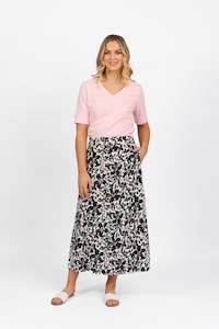 7057 Coco - Pull On Long Skirt with Elastic Back Waistband