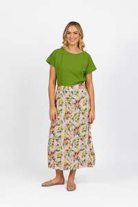7057 Capri - Pull On Long Skirt with Elastic Back Waistband