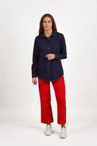 Shirt With Poppers - Dark Denim