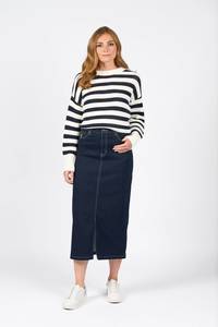 Mid Length Skirt - Ink Denim