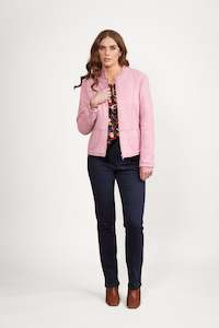 Jackets All: 2059B Rose - Long Sleeve Lined Zip Up Jacket with Front Zip detailing