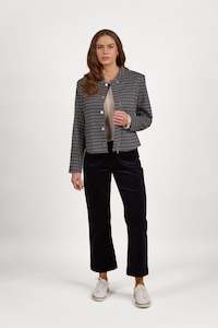 Jackets All: 2084 Solar - Collarless Short Jacket with Concealed Zip