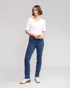 Pull On Pants: Bay Pull On - Brushed Indigo Denim