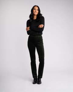 Permanent Collection Pull On Pants: Bay Cord Pull On - Forest