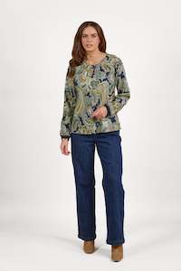 Tops All 1: 4480 Liberty - Long Sleeve Front Keyhole Neck Top with Rib Cuff