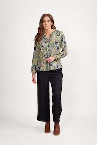 Tops All 1: 4481 Liberty - V Neck Long Sleeve Top with Front Piping Detail