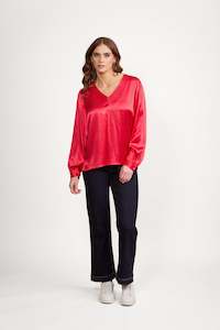 Tops All 1: 4479 Fiesta - V Neck Top with Gathered Back Seam