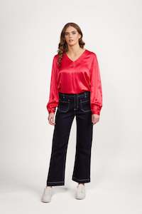 5995A Ink Denim - Wide Leg Ankle Grazer Jean
