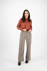 5987 Quinn - Wide Leg Full Length Dress Pant with Elastic Back Waistband