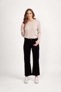 Button Up Pants Permanent Collection: 5995AM Midnight - Wide Leg Ankle Grazer Pant