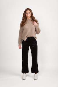 5995AM Black - Wide Leg Ankle Grazer Pant