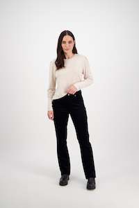 Button Up Pants Permanent Collection: 5911M Midnight - Straight Leg Full Length Pinwale Cord Pant with Fly