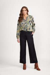 5023 Midnight - Wide Leg Ankle Grazer Pant
