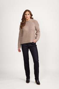 Sweaters All: 1081 Twig - Bobble Detail Sweater with High Neck