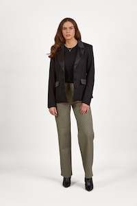 Blazers All: 2094W Black Satin - Classic Blazer with Satin Trim Detail