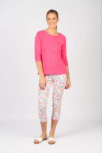 All Tops: 4381 Boat Neck Top - Fuchsia