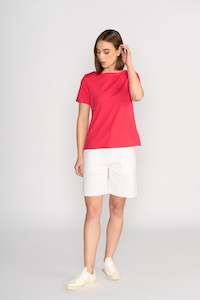 Boat Neck Top - Cherry