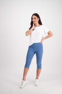 All Pull On Pants: 261CS 3/4 Pant - Light Denim