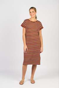 6120 Dress - Pecan Stripe
