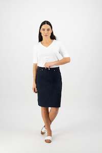 372AVP Poplin Skirt - Navy