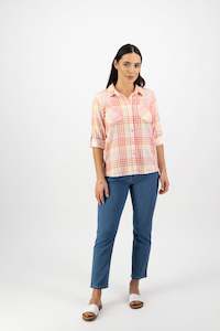 4384 Button Front Shirt - Fiesta Check