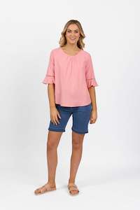 Sale Tops: 4382A Round Neck Top - Pink