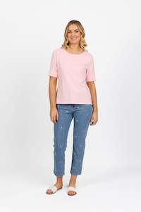 Sale Tops: 4262 Boat Neck Top - Light Pink