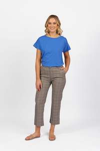 Ankle Grazer Pant - Tangerine Check