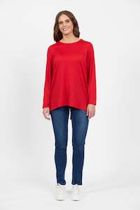 Ivey Merino Top - Scarlet