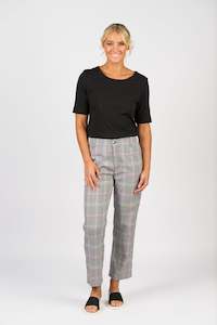 All Button Up Pants: 5963A Ankle Grazer Pant - Multi Check