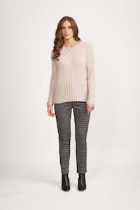 All Sweaters: 1071 Ribbed Knit Jumper - Oatmeal
