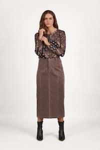 7064M Lane Skirt - Taupe
