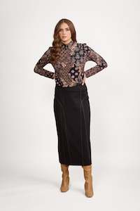 Sale Skirts: Skirt - Black/Khaki