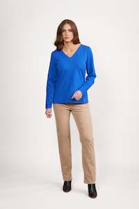 Tops Aw25: 4473 V-Neck Top - Electric Blue