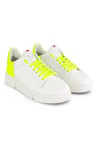 Footwear: VS-001 White/Yellow - Laced Sneaker