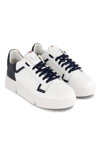 VS-002 White/Navy - Laced Sneaker
