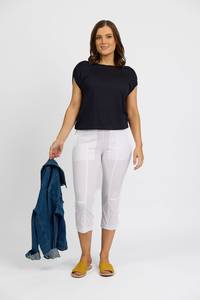 Paris 3/4 Cargo Short - White