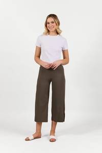 Paris Wide Leg Crop - Khaki