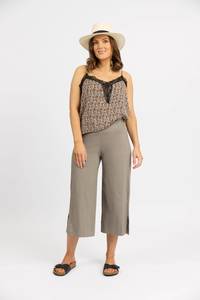 Crop Pc: Paris Wide Leg Crop - Latte