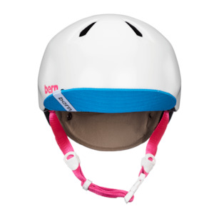 Bern: Bern Nina Satin White w/ Flip Visor