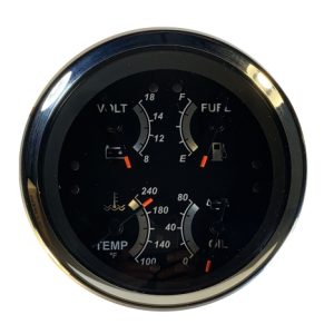 Products: Set of 6 Gauges (Black Sterling) with 120MPH GPS Speedo Veethree