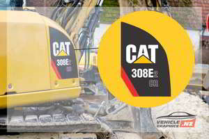 CAT 308E2 CR Side Decal CAT Excavator Decals Vehicle Graphics NZ