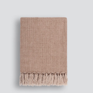 Blankets Throws: Millhouse Linen Throw | Clay