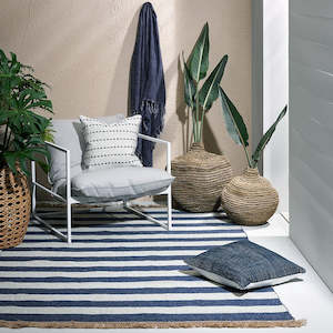 Outdoor Rugs: Outdoor Floor Rug |  Summit Peak  | Deep Blue