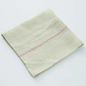 Rythmo Linen Napkins | Natural/Red