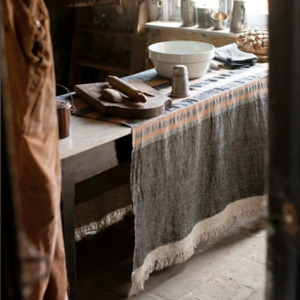 Belgian Fouta Throw | Black Stripe