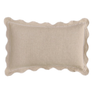 Bed Linen: Scallop Pillowcases | Natural with white piping (set of 2)