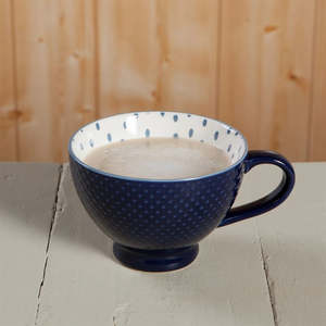 Serveware: Latte Stoneware Mug | Ink Stamped