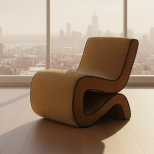Furniture: Scroll Chair | Gold + Black Piping