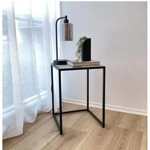 Sara Bedside Table | White/Black